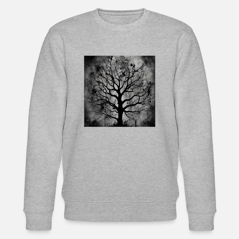 Baum Tinte schwarz - Stanley/Stella Unisex Bio-Sweatshirt CHANGER  - Grau meliert