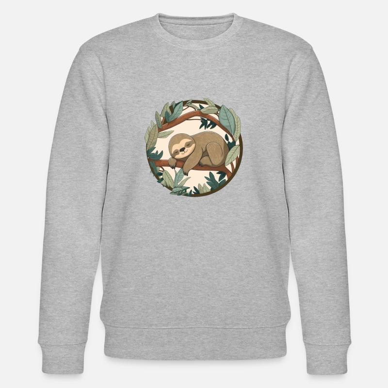 Paresseux endormi - Sweat bio CHANGER Stanley/Stella Unisexe - gris chiné