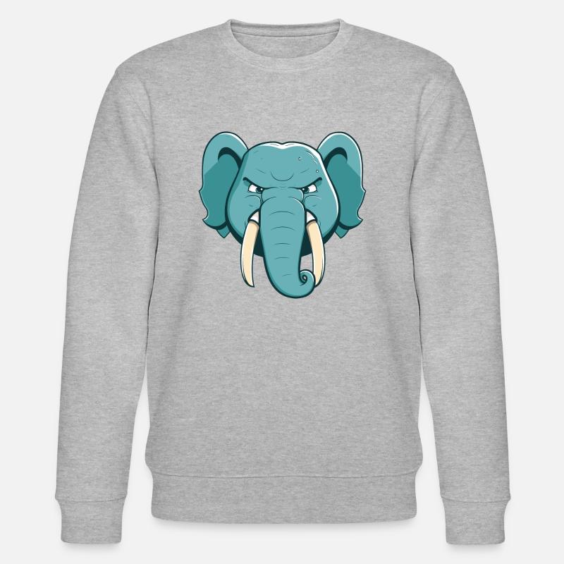 Elefant - Stanley/Stella Unisex Bio-Sweatshirt CHANGER  - Grau meliert