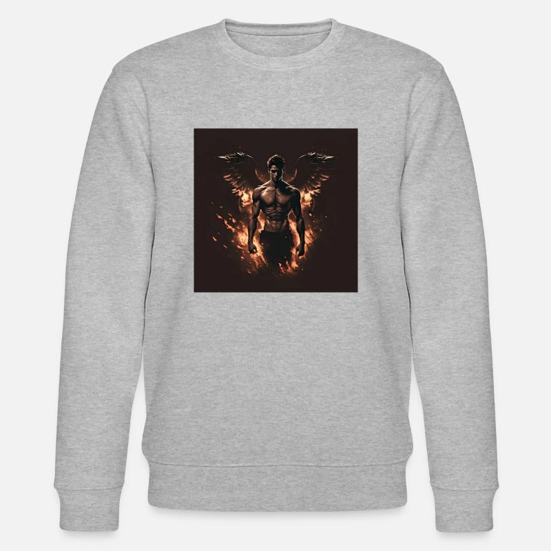 Feuriger dämonischer Engel - Stanley/Stella Unisex Bio-Sweatshirt CHANGER  - Grau meliert