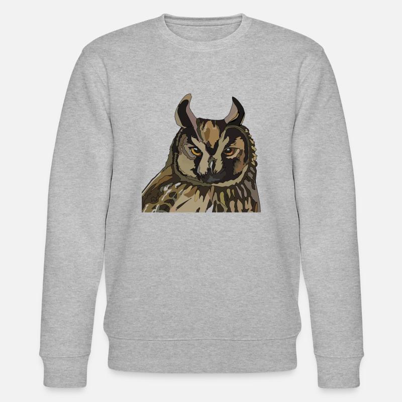 Eule Kopf - Stanley/Stella Unisex Bio-Sweatshirt CHANGER  - Grau meliert