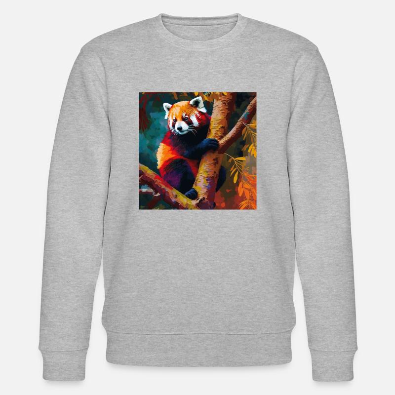 Roter Panda Aussichtspunkt - Stanley/Stella Unisex Bio-Sweatshirt CHANGER  - Grau meliert