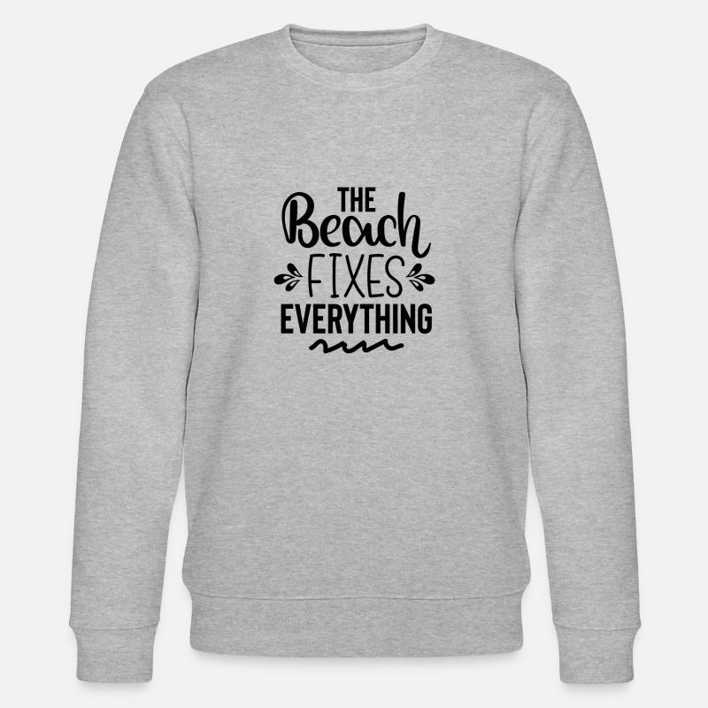 The Beach Fixes Everything - Stanley/Stella CHANGER Unisex Organic Sweatshirt - heather grey