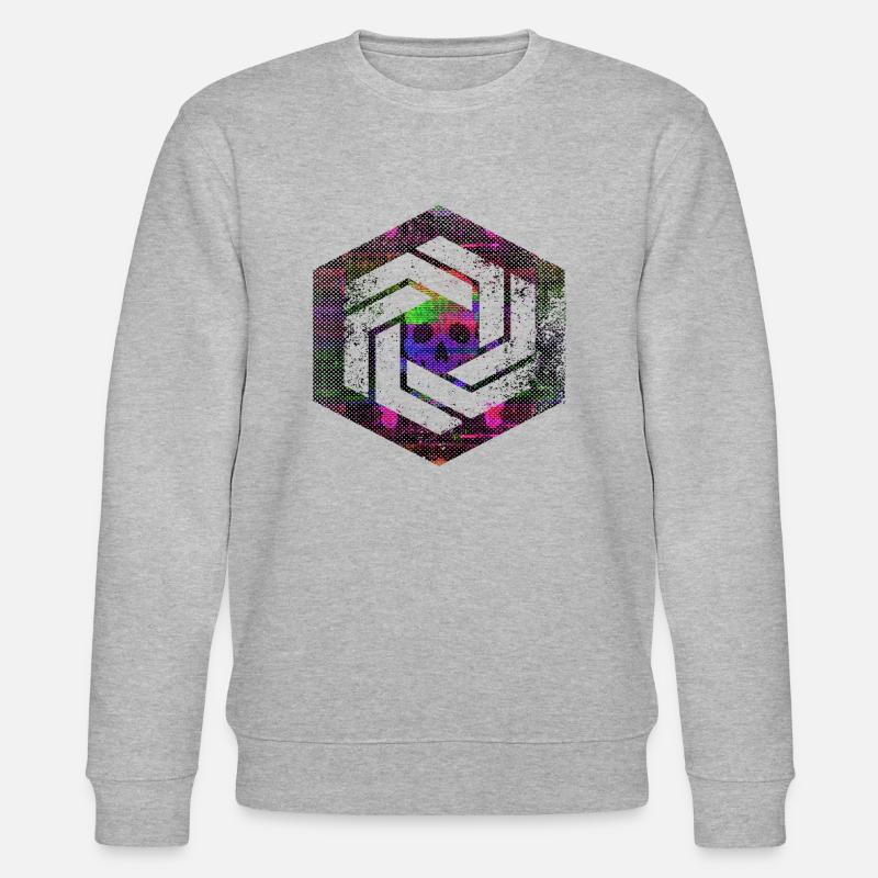 hexagon programming programmer coding geometric - Stanley/Stella CHANGER Unisex Organic Sweatshirt - heather grey