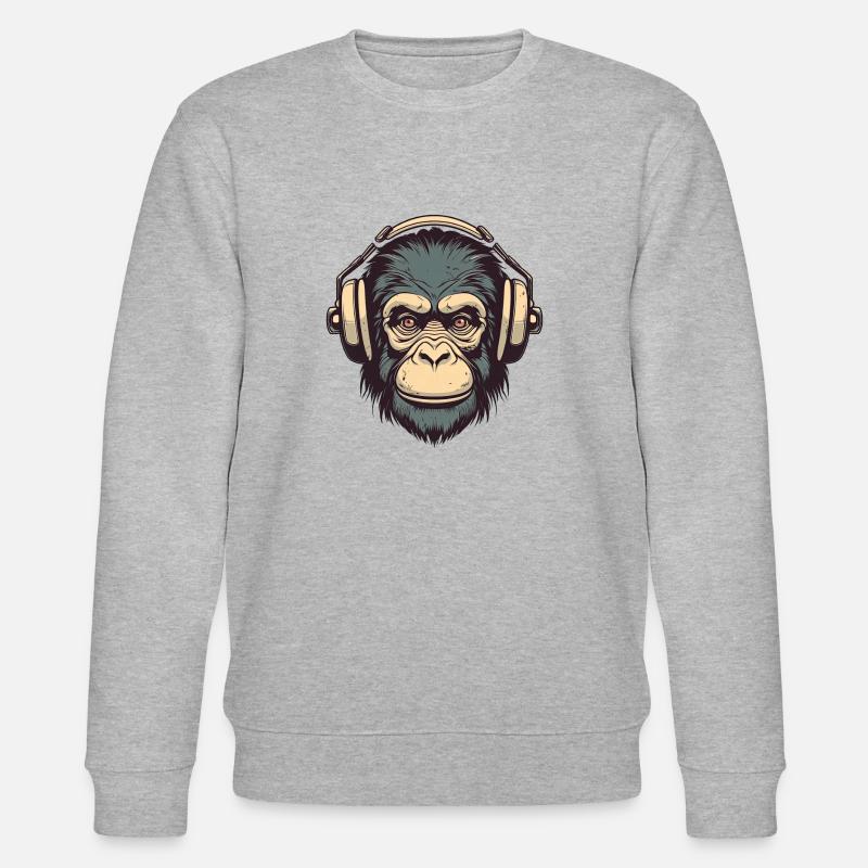 Funky Bloody Monkey - Stanley/Stella CHANGER Unisex Organic Sweatshirt - heather grey