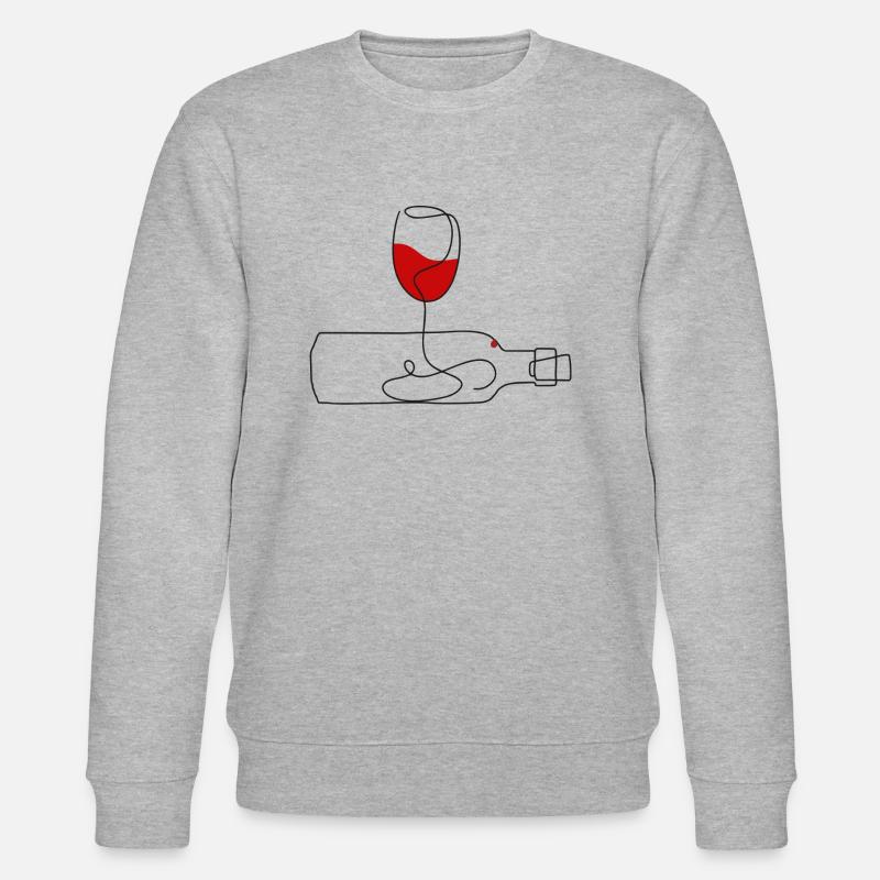 leere Weinflasche mit Weinglas - Stanley/Stella Unisex Bio-Sweatshirt CHANGER  - Grau meliert