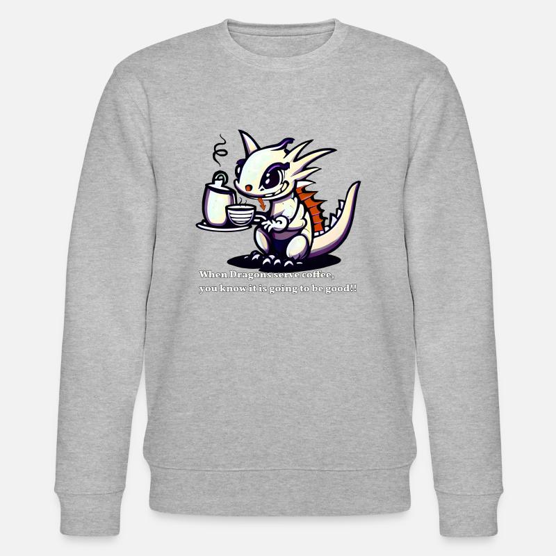 Drachenkaffee! - Stanley/Stella Unisex Bio-Sweatshirt CHANGER  - Grau meliert