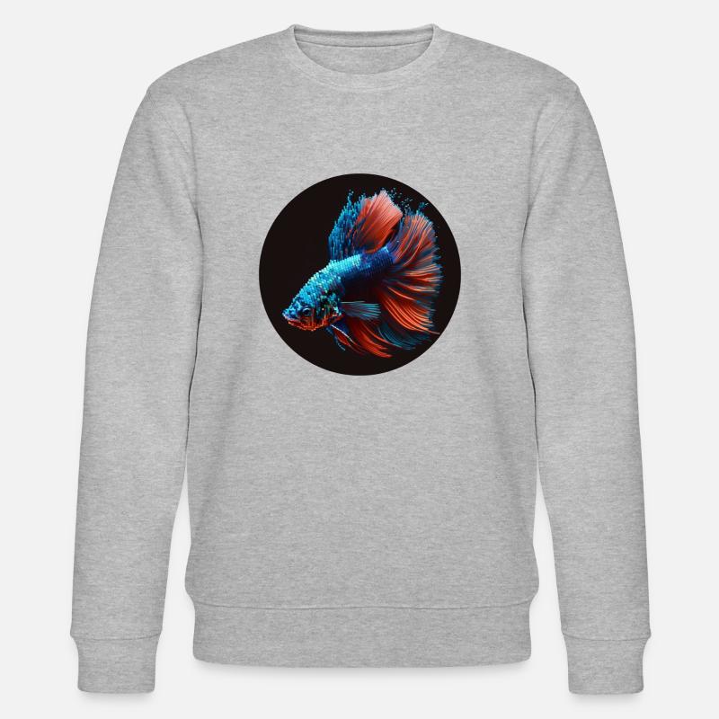 Kampffisch / Beta Splendens - Stanley/Stella Unisex Bio-Sweatshirt CHANGER  - Grau meliert