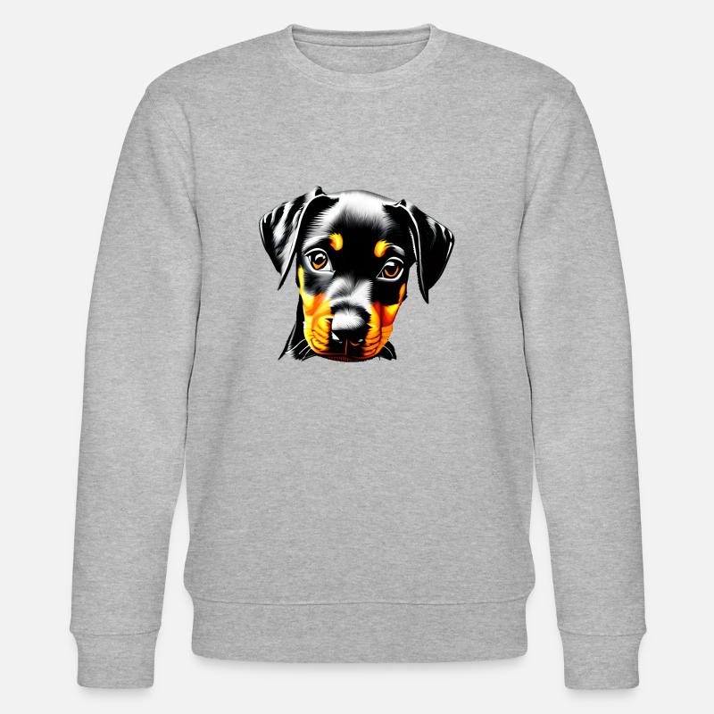 Dobermann Hund Dobermannwelpe Dobermanntrainer - Stanley/Stella Unisex Bio-Sweatshirt CHANGER  - Grau meliert