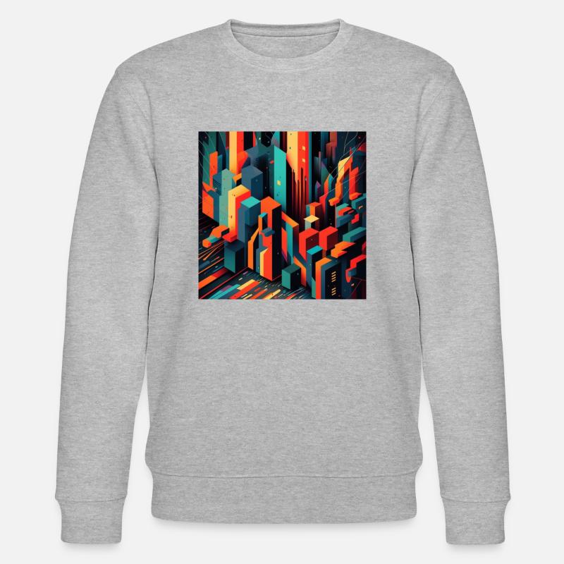 Périphérie abstraite - Sweat bio CHANGER Stanley/Stella Unisexe - gris chiné