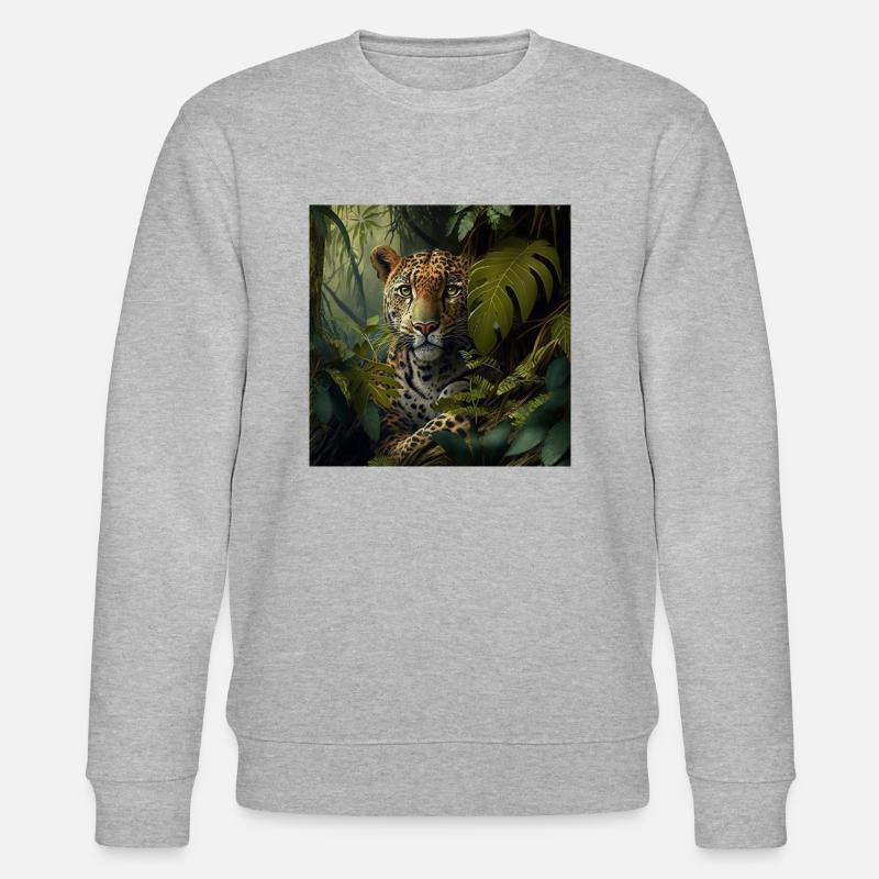 Léopard dans la nature - Sweat bio CHANGER Stanley/Stella Unisexe - gris chiné