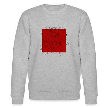 Gesichtslinie rot - Stanley/Stella Unisex Bio-Sweatshirt CHANGER  - Grau meliert - Vorne - Nik (191cm) & Marisol (170cm)