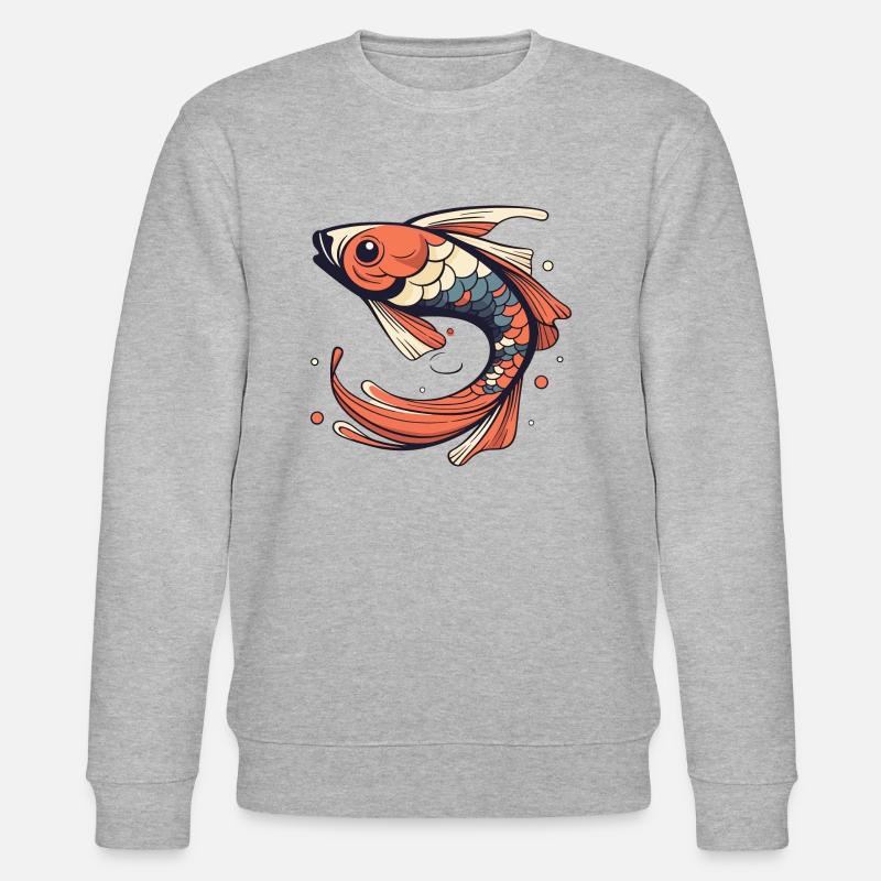 Koi-Karpfen - Stanley/Stella Unisex Bio-Sweatshirt CHANGER  - Grau meliert
