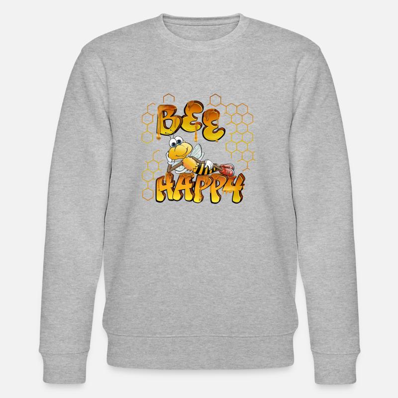 bee happy - Stanley/Stella Unisex Bio-Sweatshirt CHANGER  - Grau meliert