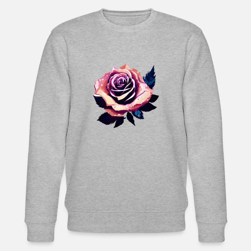 Rose Rosendesign Blumen - Stanley/Stella Unisex Bio-Sweatshirt CHANGER  - Grau meliert