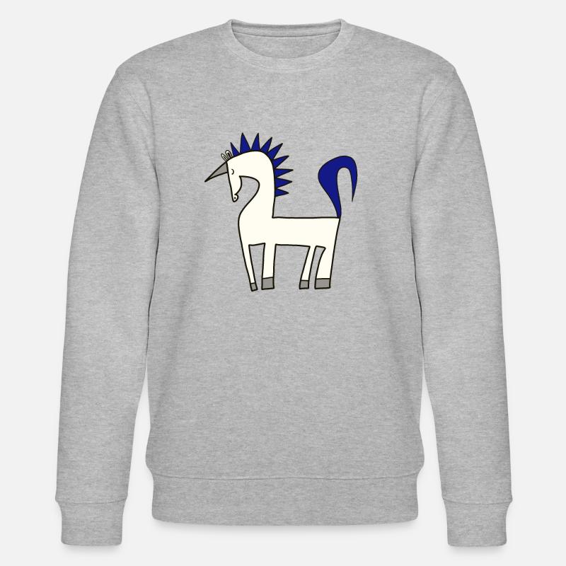 weißes Einhorn - Stanley/Stella Unisex Bio-Sweatshirt CHANGER  - Grau meliert