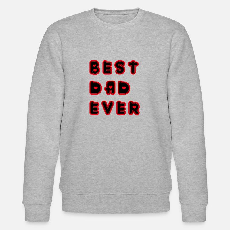 BEST DAD EVER mit Herzchen - Stanley/Stella Unisex Bio-Sweatshirt CHANGER  - Grau meliert