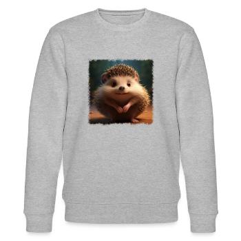 Süßer Igel - Stanley/Stella Unisex Bio-Sweatshirt CHANGER  - Grau meliert - Vorne - Nik (191cm) & Marisol (170cm)