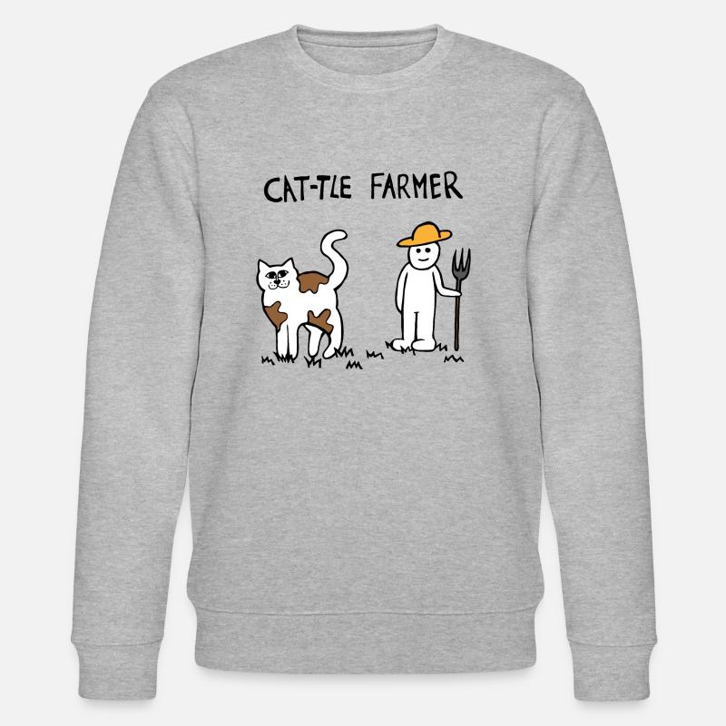 Rinder Katze Bauer - Stanley/Stella Unisex Bio-Sweatshirt CHANGER  - Grau meliert