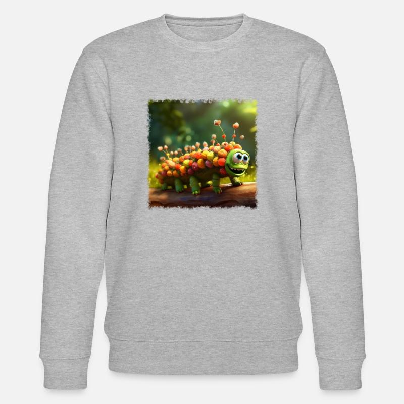 süße Raupe - Stanley/Stella Unisex Bio-Sweatshirt CHANGER  - Grau meliert
