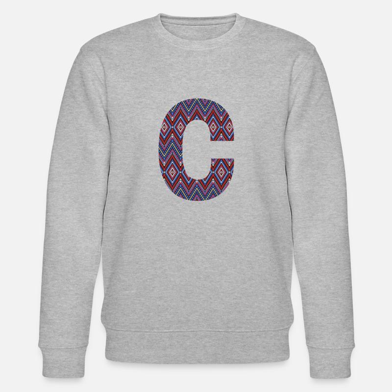 Monogram Letter C- geometric pattern - Stanley/Stella CHANGER Unisex Organic Sweatshirt - heather grey