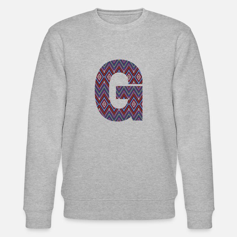 Monogram Letter G- geometric pattern - Stanley/Stella CHANGER Unisex Organic Sweatshirt - heather grey
