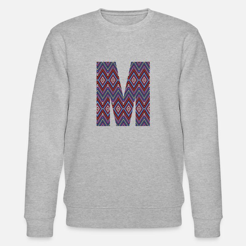 Monogram Letter M- geometric pattern - Stanley/Stella CHANGER Unisex Organic Sweatshirt - heather grey
