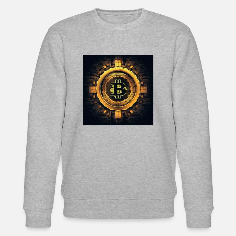 bitcoin logo modern stylish desgin - Stanley/Stella Unisex Bio-Sweatshirt CHANGER  - Grau meliert