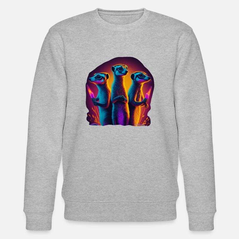 Neon-Erdmännchen - Stanley/Stella Unisex Bio-Sweatshirt CHANGER  - Grau meliert