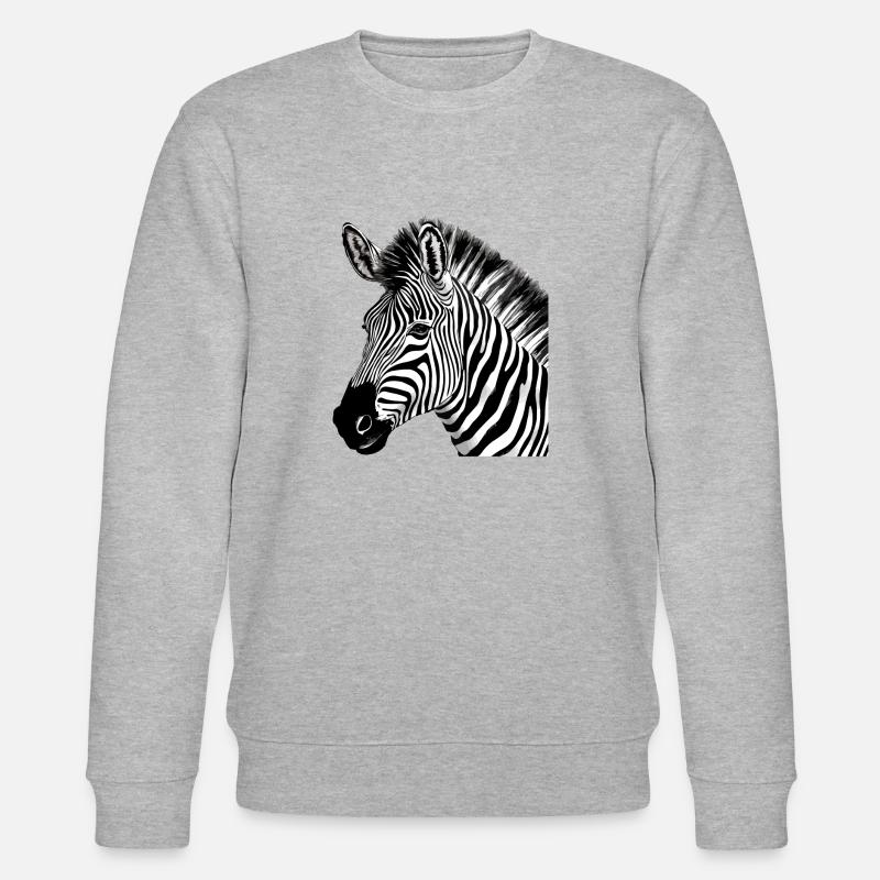 Zebi das Zebra - Stanley/Stella Unisex Bio-Sweatshirt CHANGER  - Grau meliert