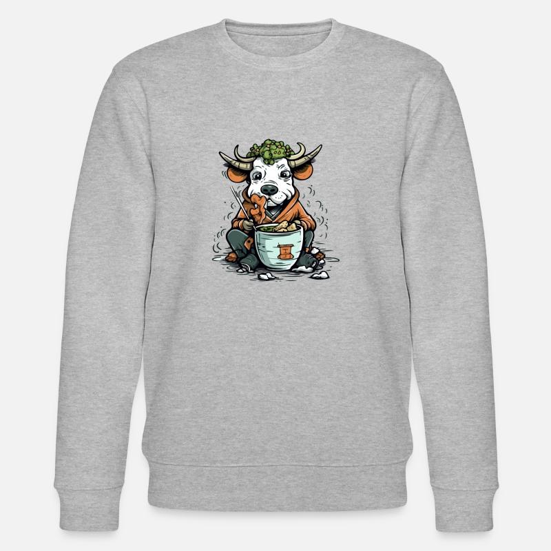 Kiko le taureau gourmand - Sweat bio CHANGER Stanley/Stella Unisexe - gris chiné