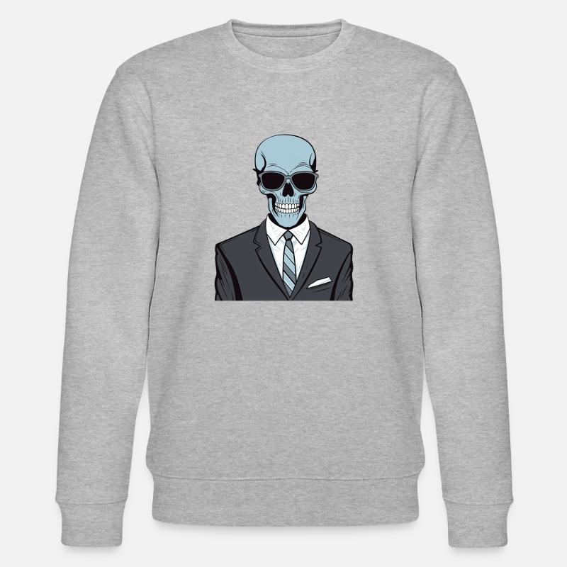Sharp Dressed Skeleton - Stanley/Stella CHANGER Unisex Organic Sweatshirt - heather grey