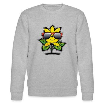 Cartoon Lemon - Stanley/Stella CHANGER Unisex Organic Sweatshirt - heather grey - Front - Nik (191cm) & Marisol (170cm)