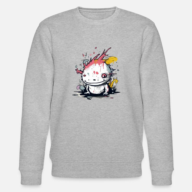 Miku der Axolotl - Stanley/Stella Unisex Bio-Sweatshirt CHANGER  - Grau meliert