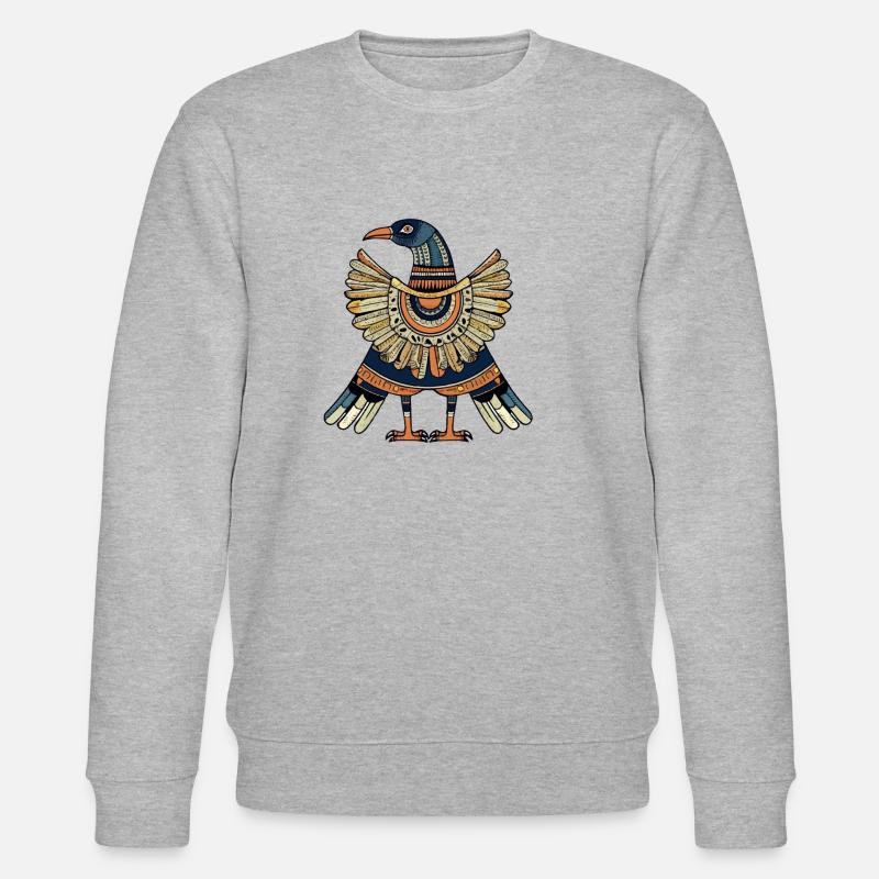 Ägyptischer Vogel Nr. 2 - Stanley/Stella Unisex Bio-Sweatshirt CHANGER  - Grau meliert