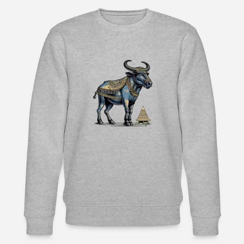 Ägyptischer Stier Nr. 6 - Stanley/Stella Unisex Bio-Sweatshirt CHANGER - Grau meliert