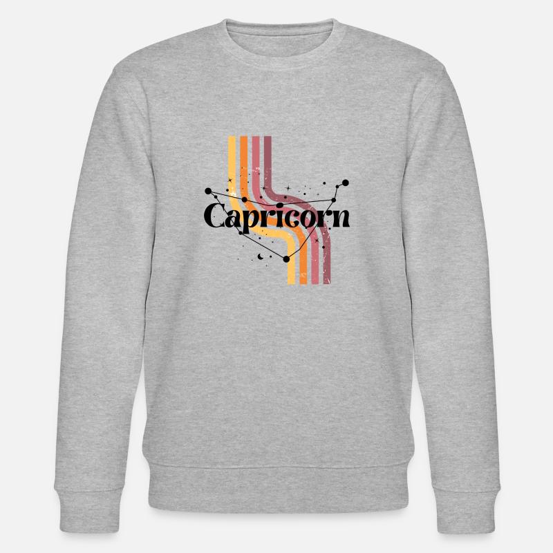 Steinbock Retro Horoskop - Stanley/Stella Unisex Bio-Sweatshirt CHANGER  - Grau meliert