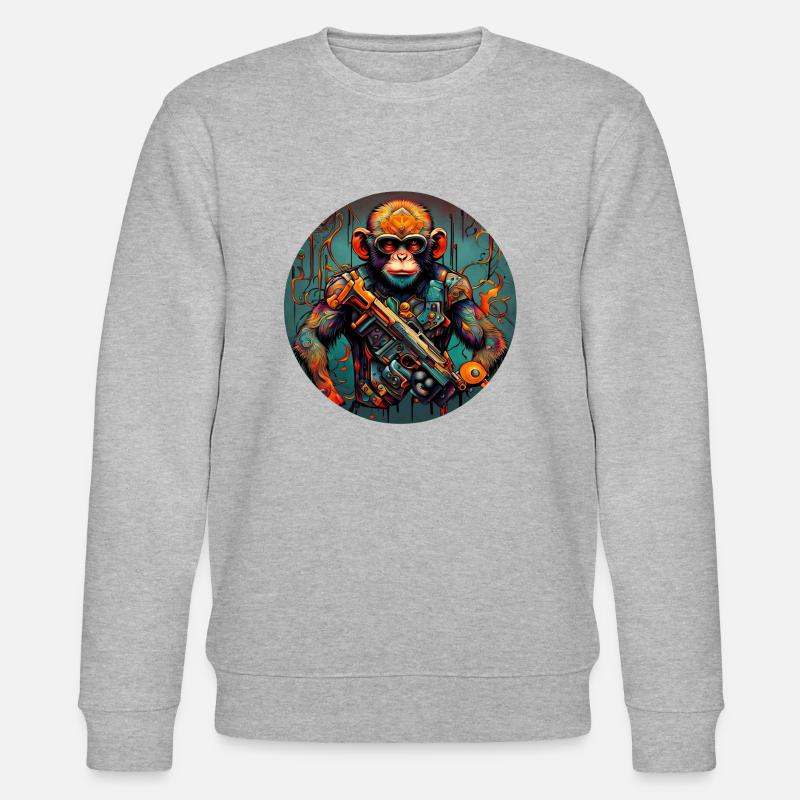 Cyborg Monkey - Stanley/Stella Unisex Bio-Sweatshirt CHANGER  - Grau meliert