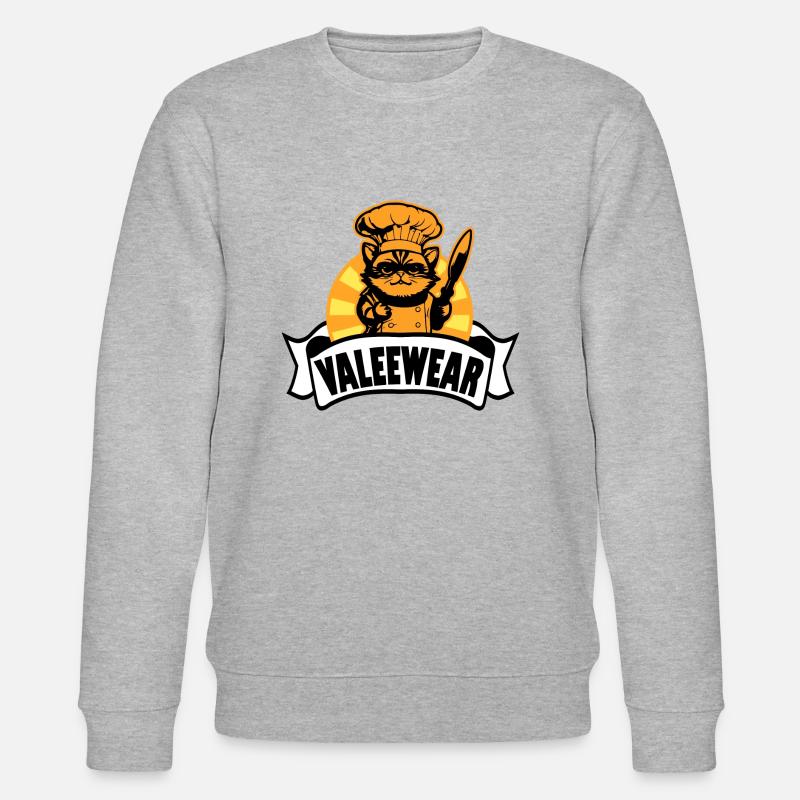 "Valeewear" - Profikoch Katze - Stanley/Stella Unisex Bio-Sweatshirt CHANGER  - Grau meliert