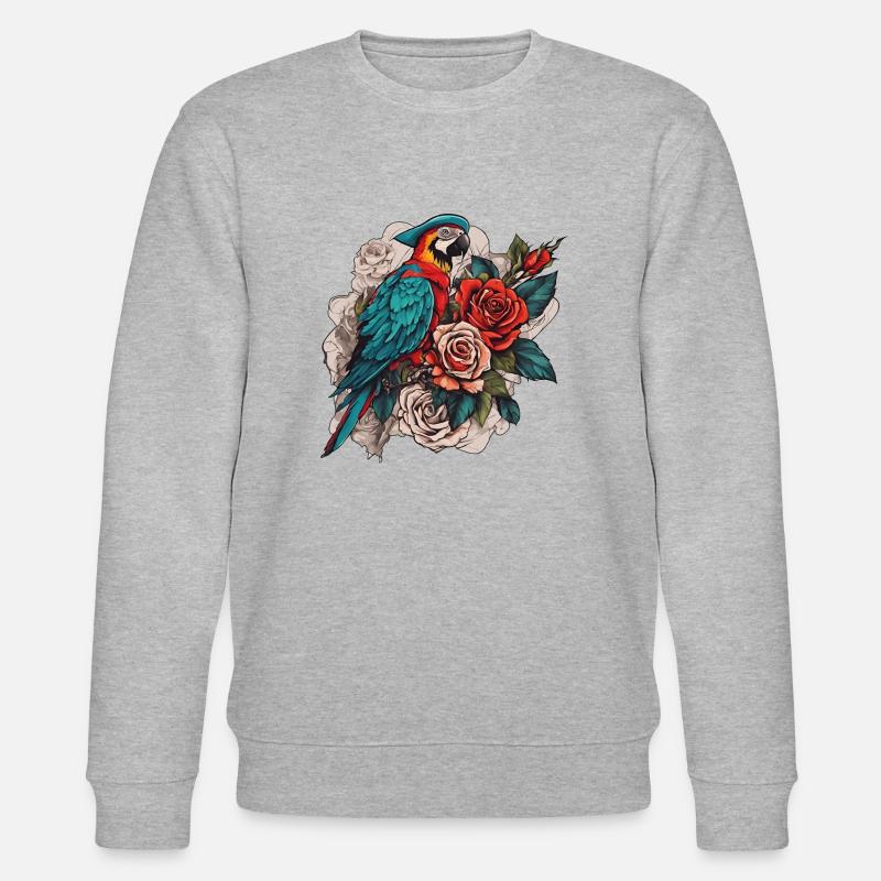 Papagei - Stanley/Stella Unisex Bio-Sweatshirt CHANGER  - Grau meliert