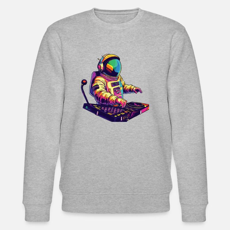 Astronaut DJ Geschenkidee - Stanley/Stella Unisex Bio-Sweatshirt CHANGER  - Grau meliert