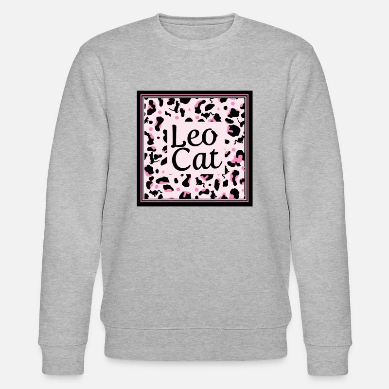 Leo Cat Leopard Design - Stanley/Stella Unisex Bio-Sweatshirt CHANGER  - Grau meliert