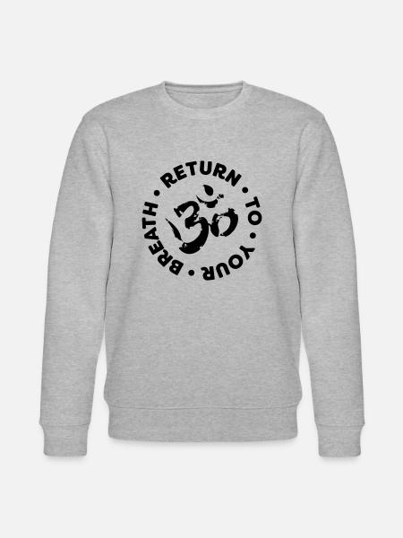Return to your breath «OM» - Stanley/Stella Unisex Bio-Sweatshirt CHANGER  - Grau meliert