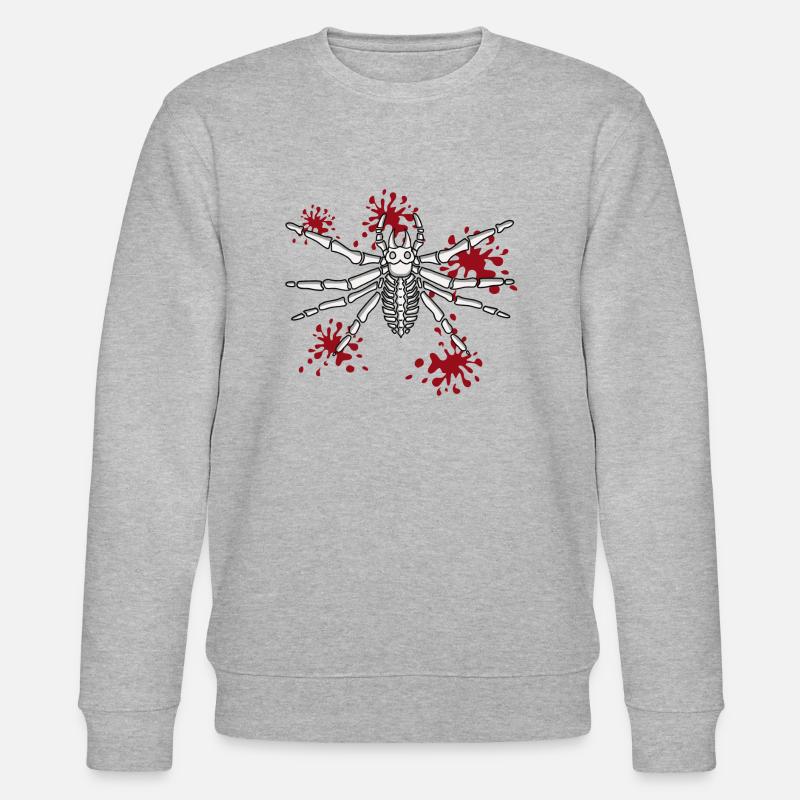 Spinne Halloween Blut Kostüm - Stanley/Stella Unisex Bio-Sweatshirt CHANGER  - Grau meliert
