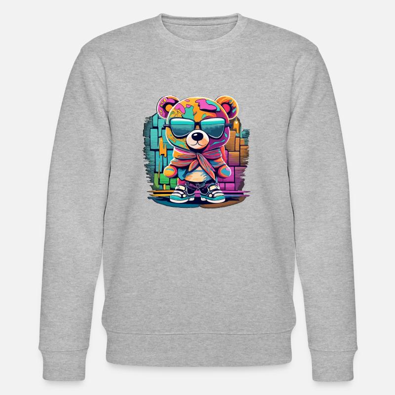 Grafitti teddy bear - Stanley/Stella Unisex Bio-Sweatshirt CHANGER  - Grau meliert