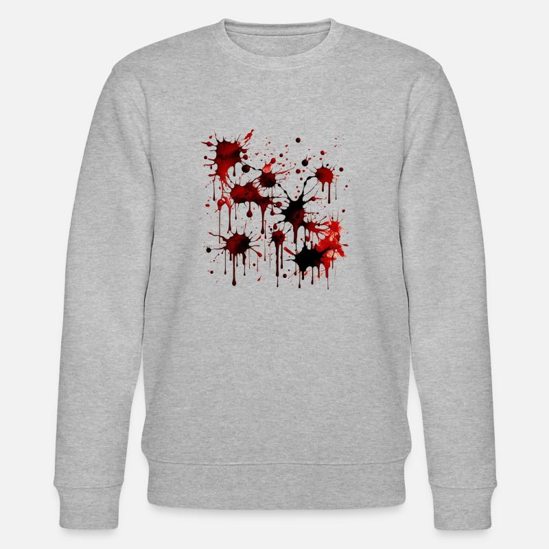 Blutspritzer Halloween Blut Blutfelcken - Stanley/Stella Unisex Bio-Sweatshirt CHANGER  - Grau meliert