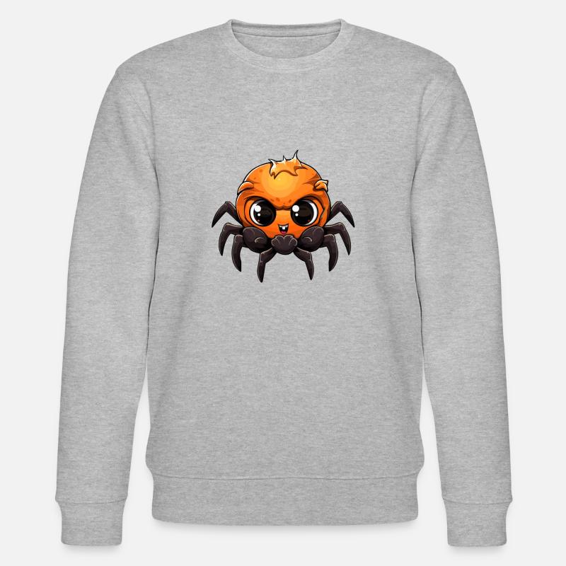 Baby Spinne Halloween Cartoon - Stanley/Stella Unisex Bio-Sweatshirt CHANGER  - Grau meliert