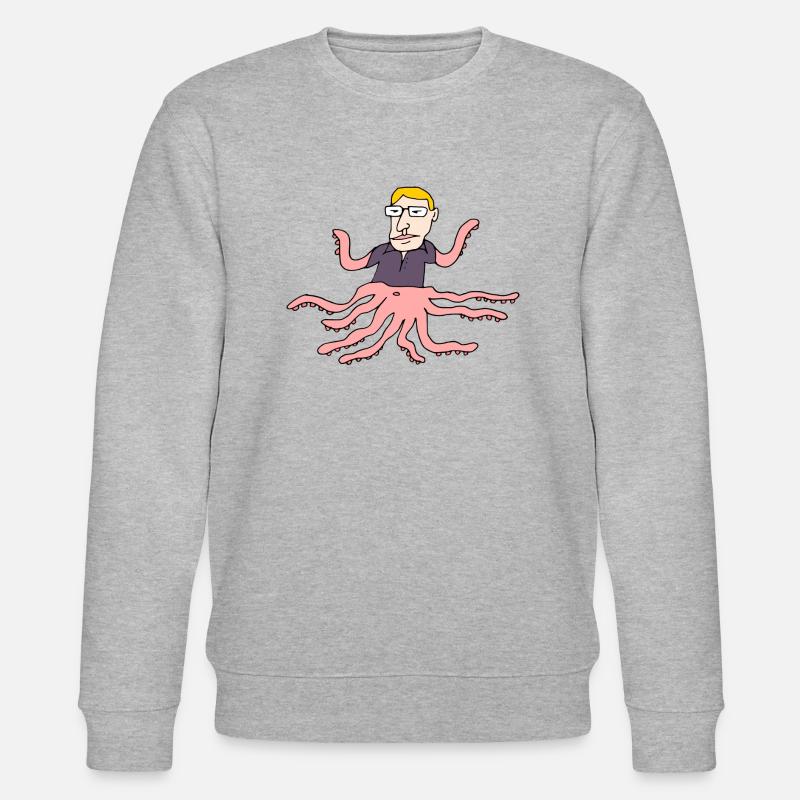 Sqid Man - Stanley/Stella Unisex Bio-Sweatshirt CHANGER  - Grau meliert