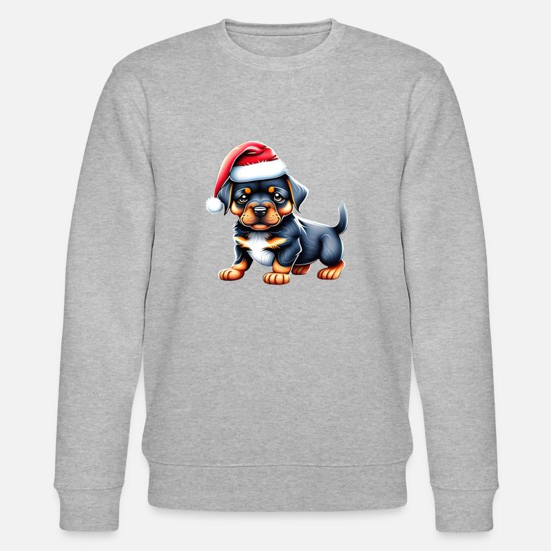Rottweiler Noël Chiot Chien Chiens - Sweat bio CHANGER Stanley/Stella Unisexe - gris chiné