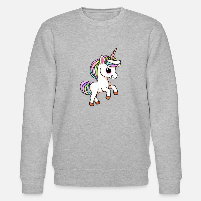 Einhorn Fabeltier Einhörner Mädchen - Stanley/Stella Unisex Bio-Sweatshirt CHANGER  - Grau meliert